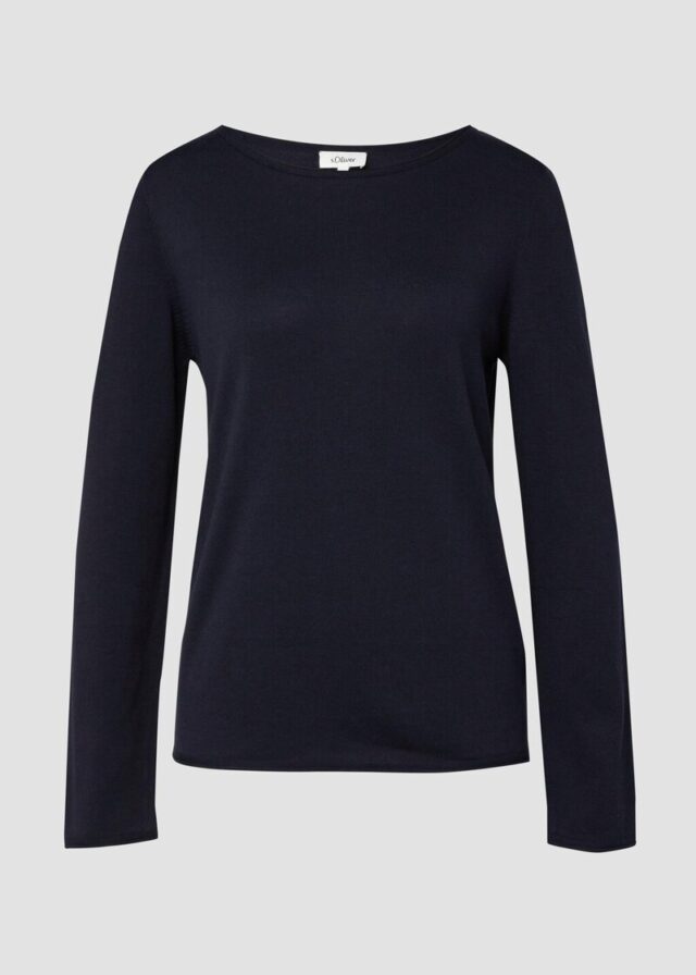 Feinstrickpullover mit Rollkanten