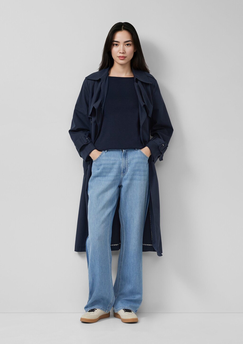 Feinstrickpullover mit Rollkanten