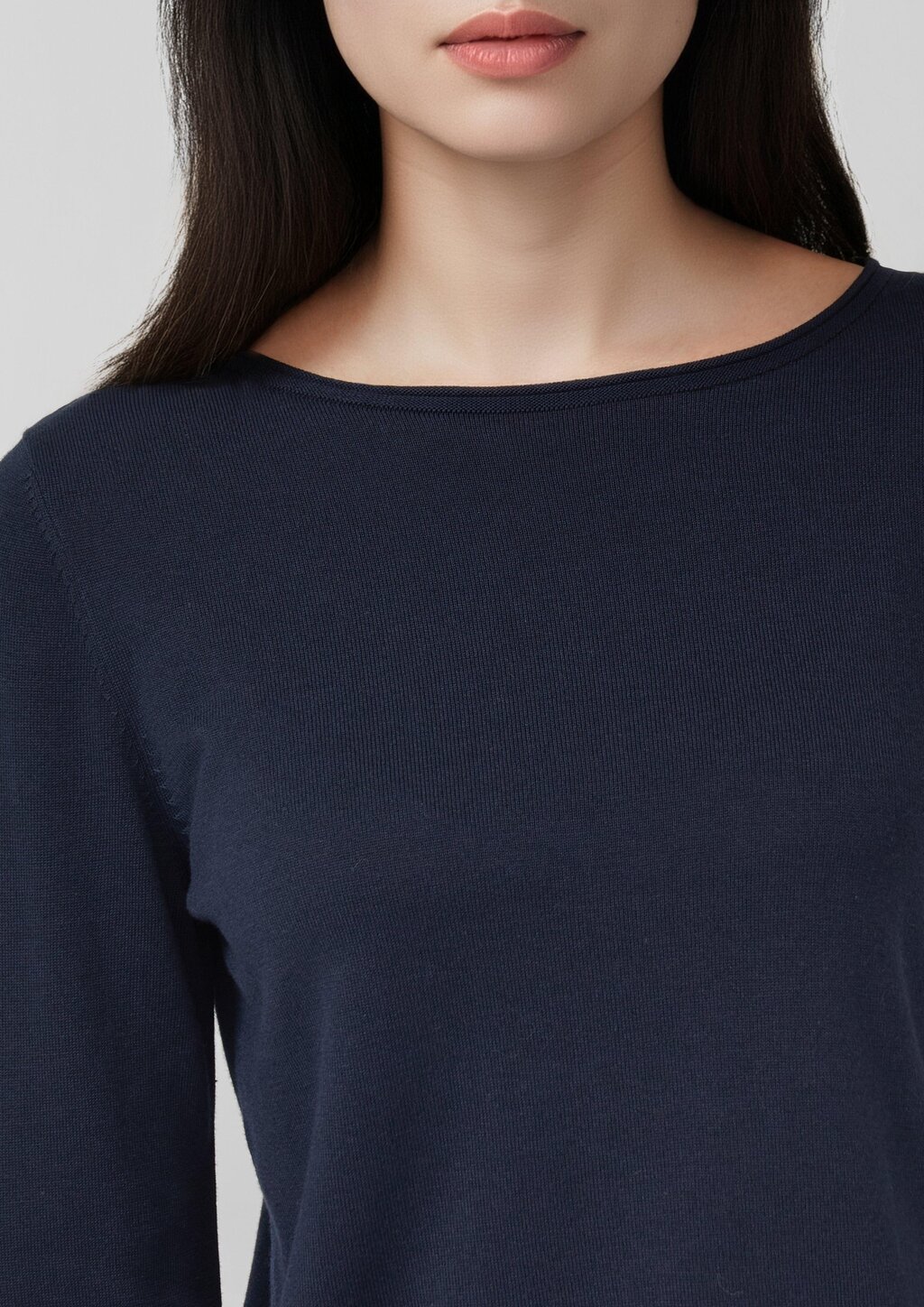 Feinstrickpullover mit Rollkanten