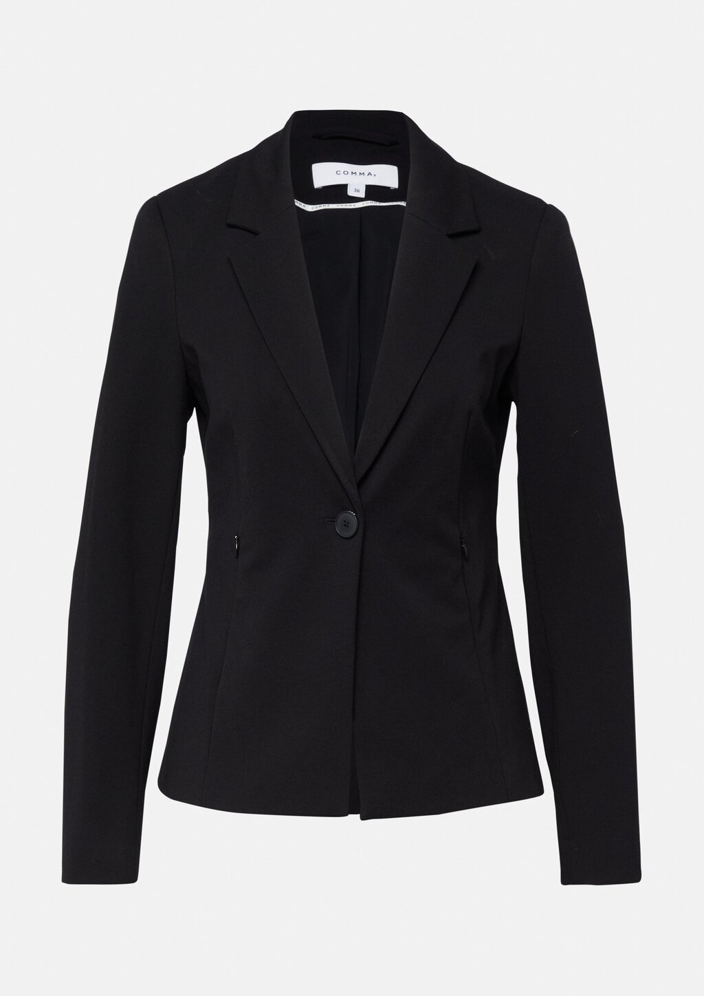 Taillierter Blazer aus weichem Jersey mit Reißverschlusstaschen