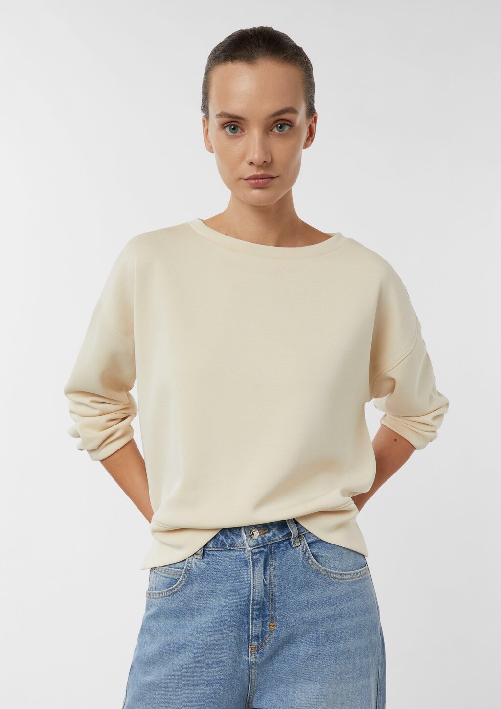 Weiches Sweatshirt mit Faltendetail am Arm