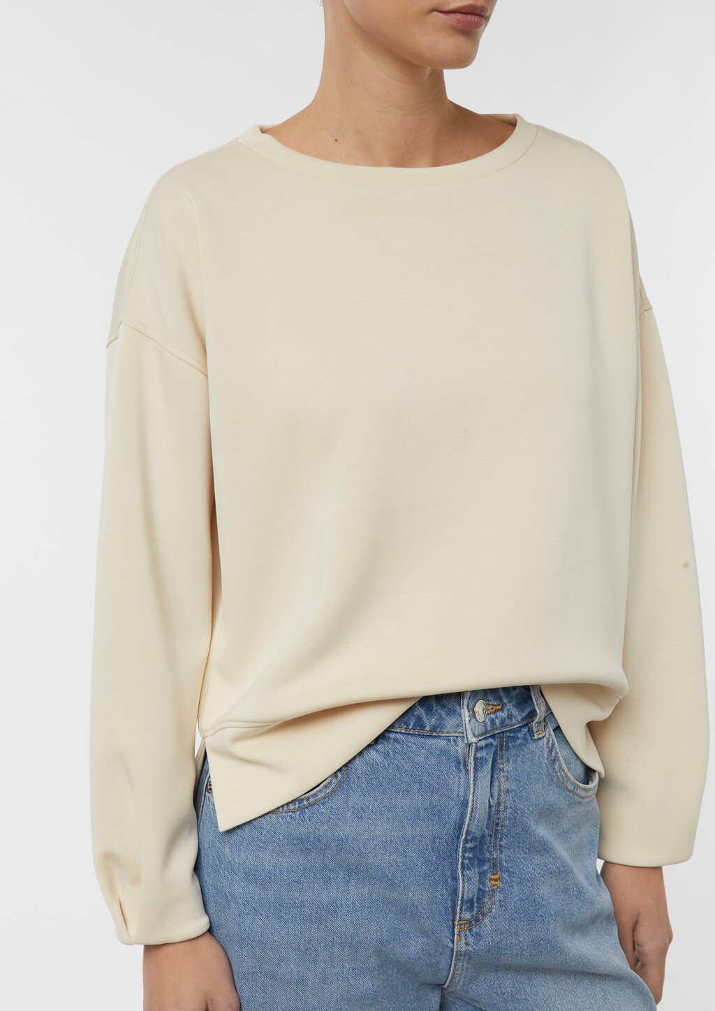 Weiches Sweatshirt mit Faltendetail am Arm