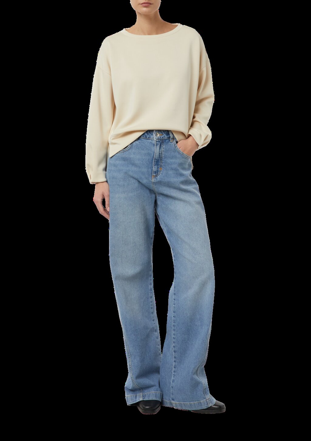 Weiches Sweatshirt mit Faltendetail am Arm