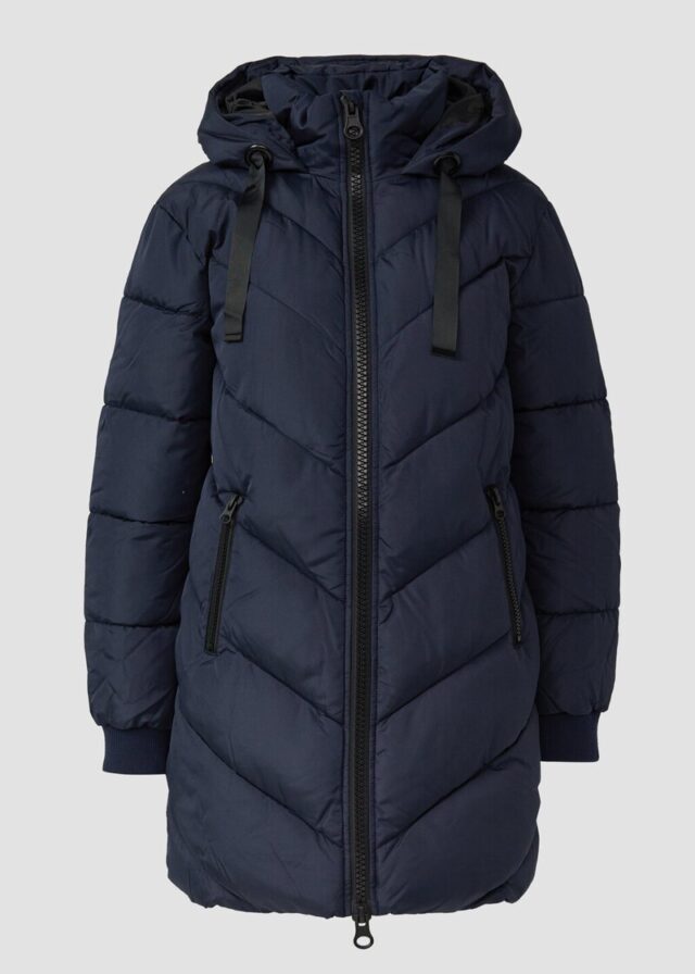 Mantel mit Steppmuster und Kapuze