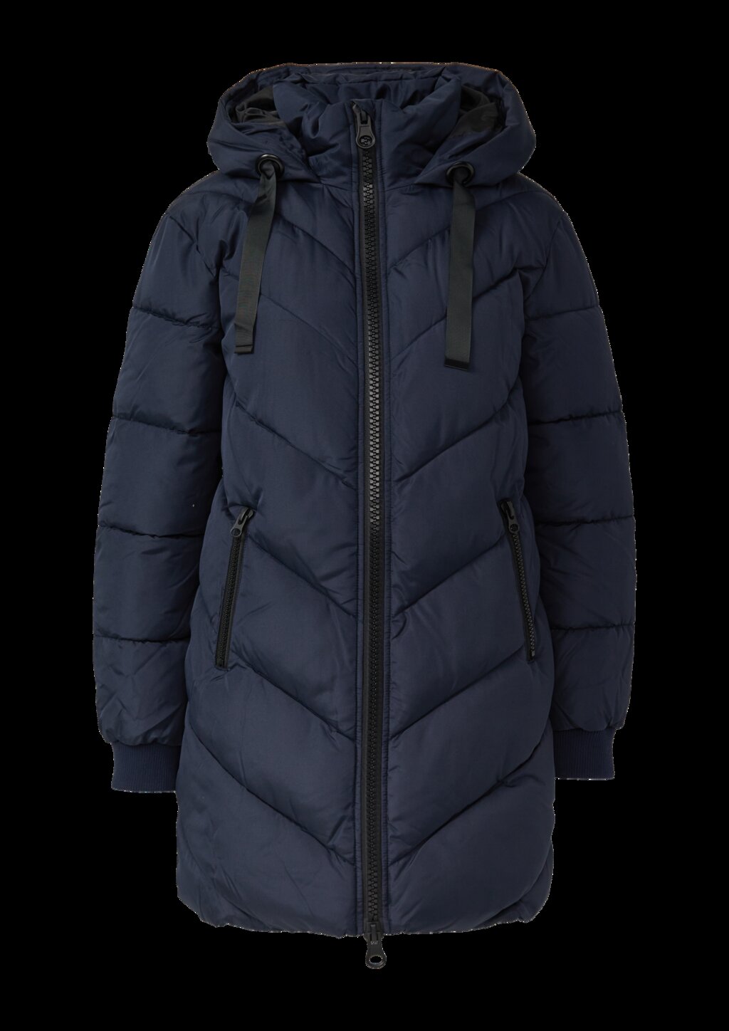 Mantel mit Steppmuster und Kapuze