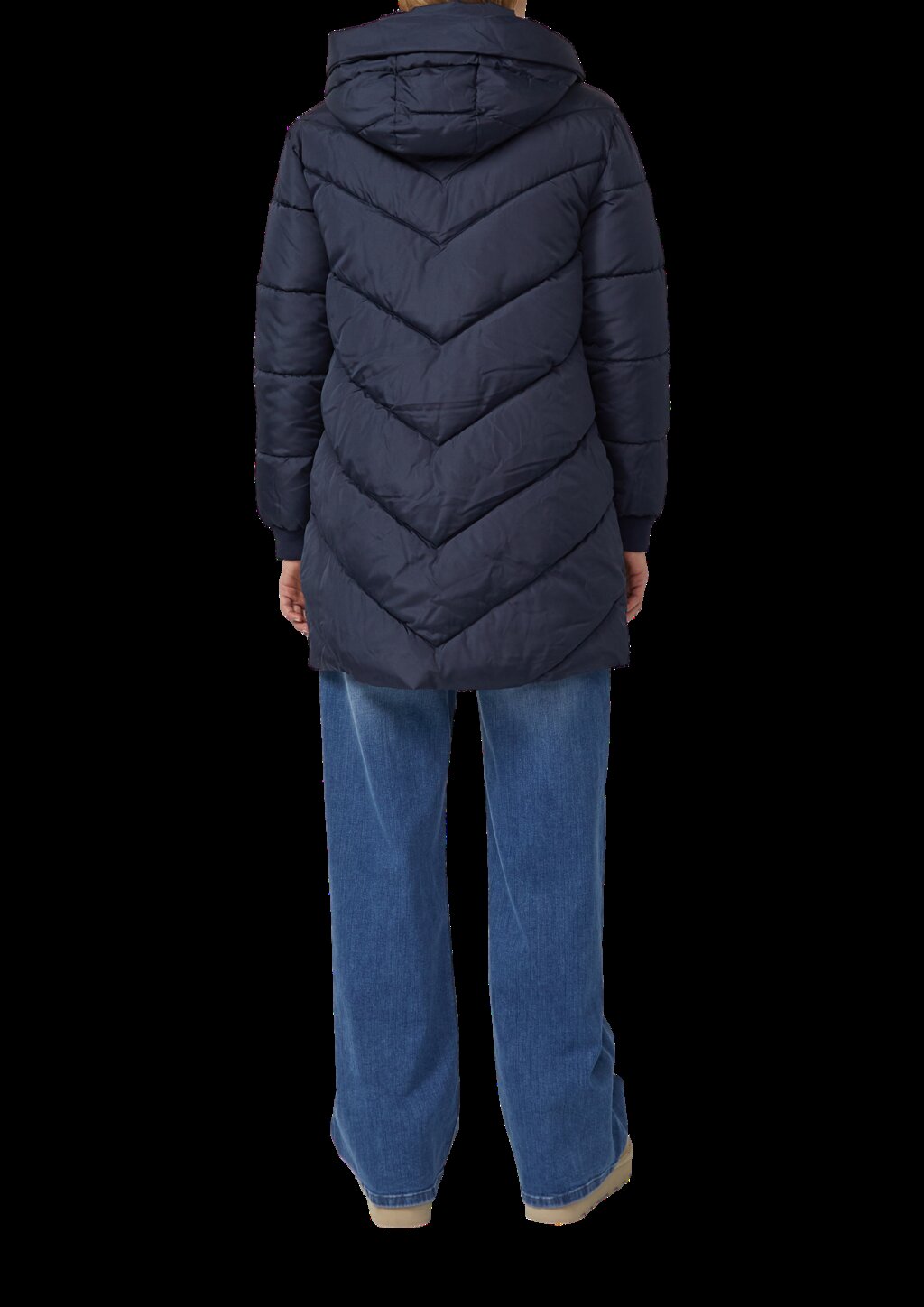 Mantel mit Steppmuster und Kapuze