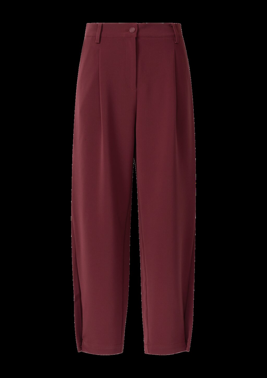 Cropped Hose mit Barrel Leg und Saum-Detail