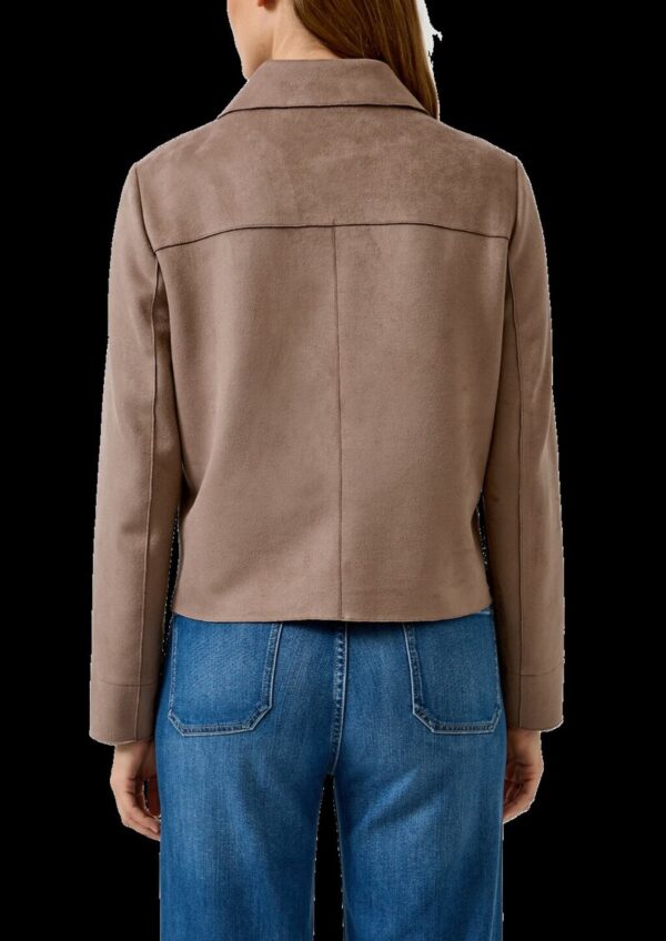 Kurze Jacke in Veloursleder-Optik mit aufgesetzten Taschen