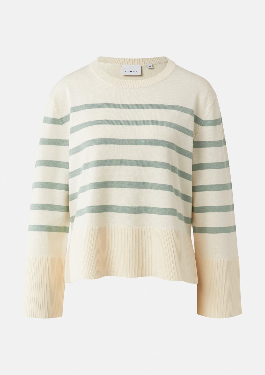 Streifenpullover mit weiten Ärmeln