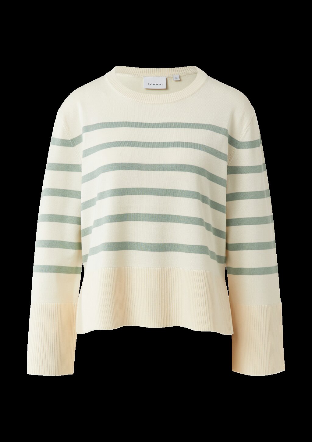 Streifenpullover mit weiten Ärmeln