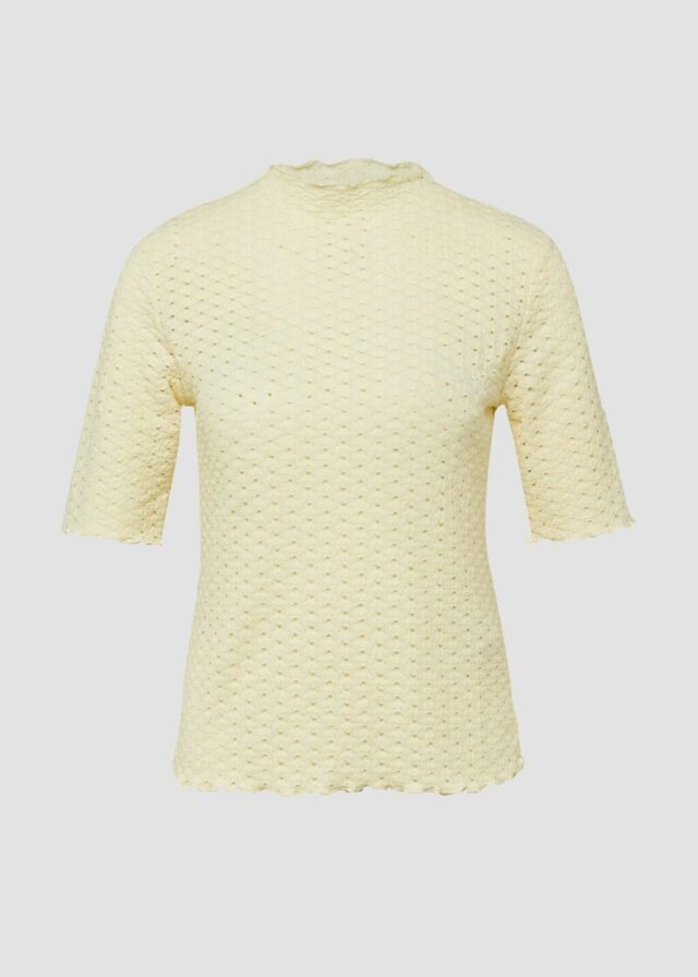 T-Shirt aus Lochspitze mit Wellenkante