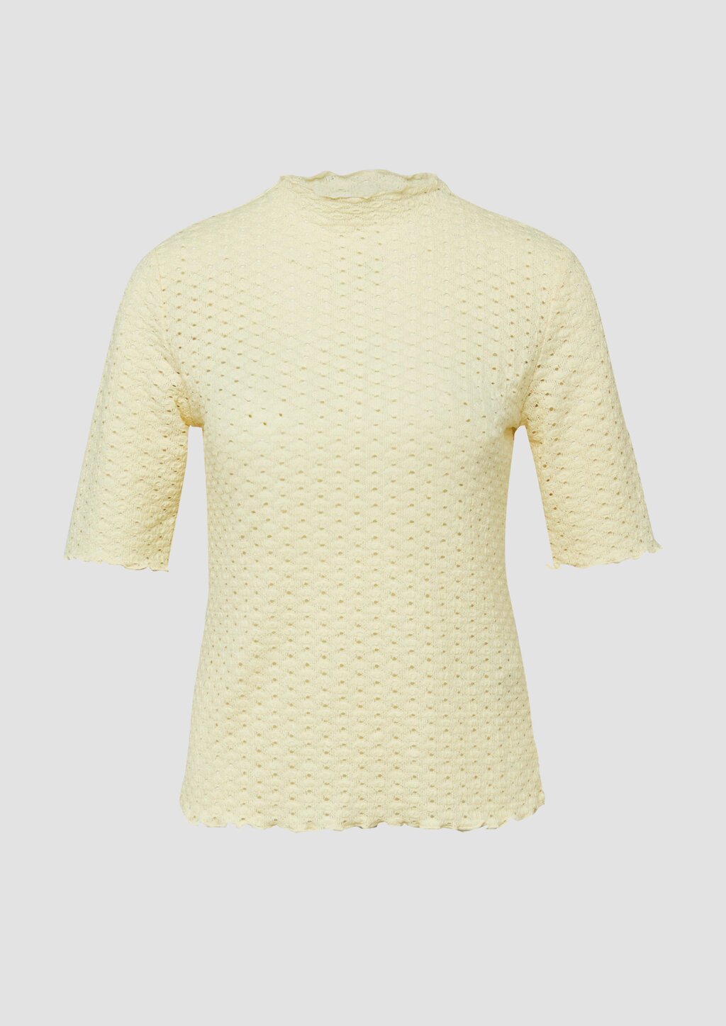 T-Shirt aus Lochspitze mit Wellenkante