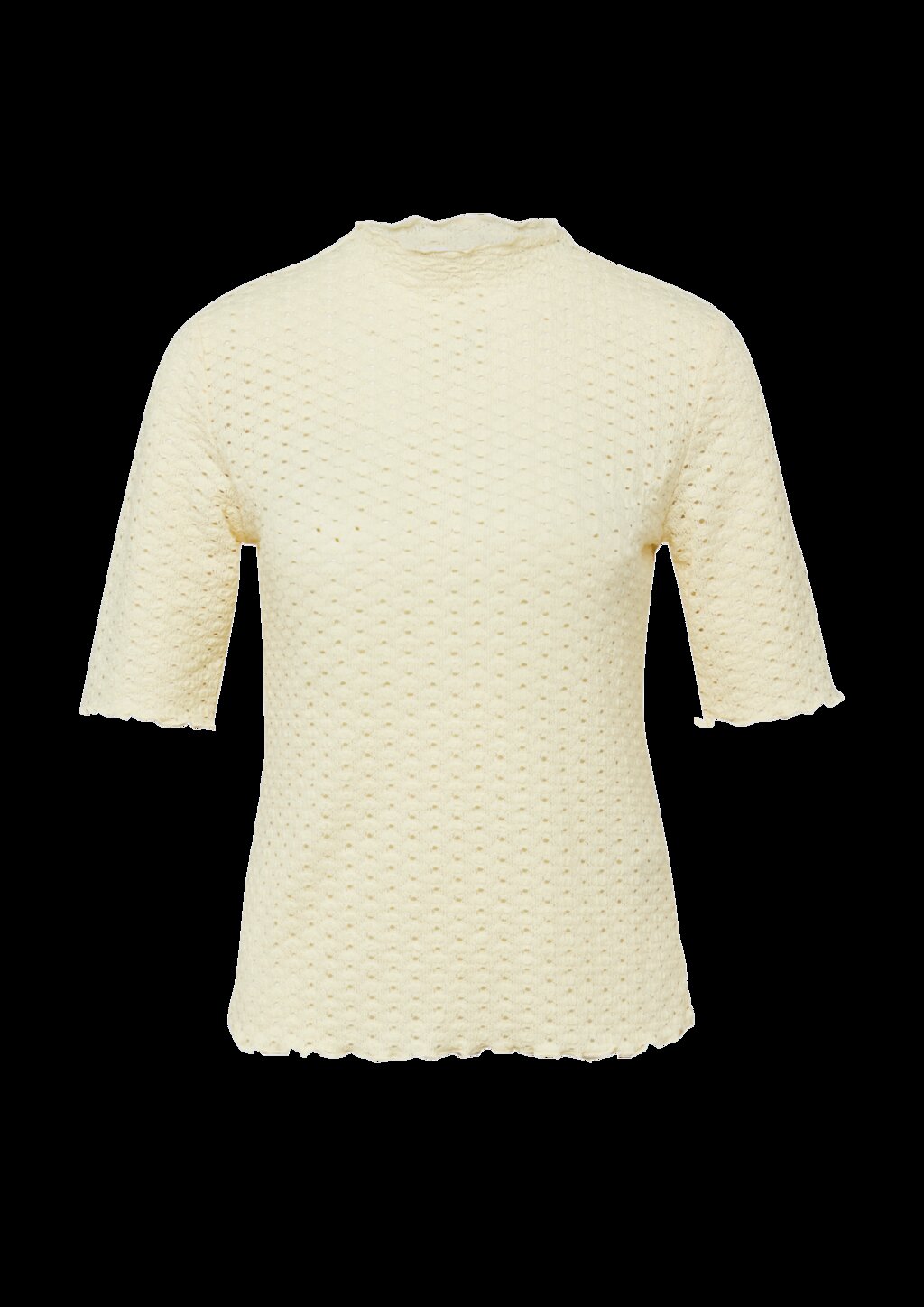 T-Shirt aus Lochspitze mit Wellenkante