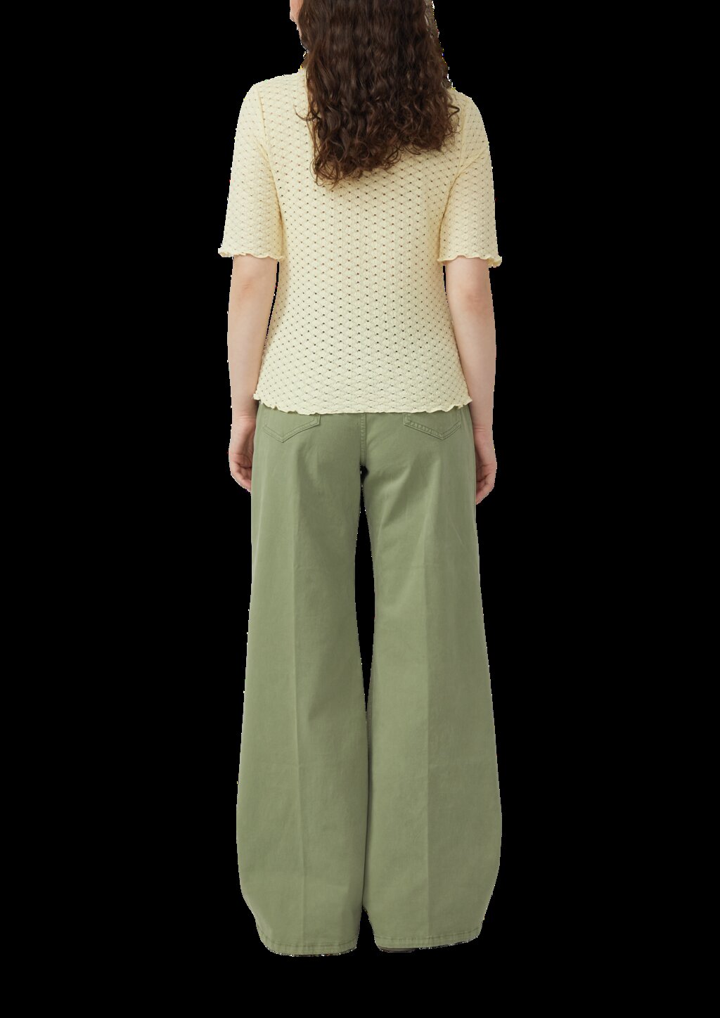 T-Shirt aus Lochspitze mit Wellenkante