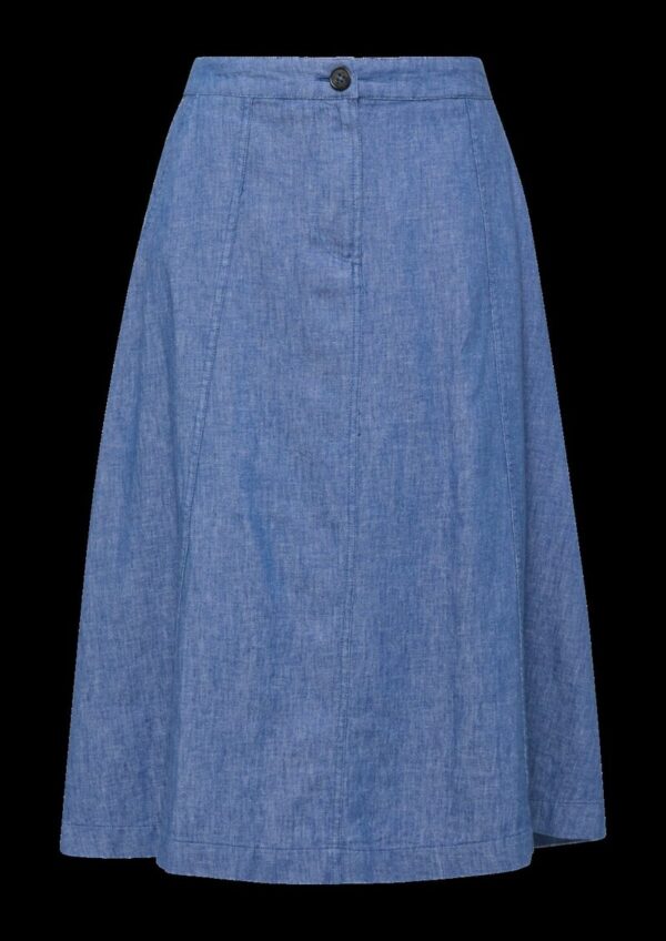 A-Linien-Rock aus Leinenmix mit Elastikbund