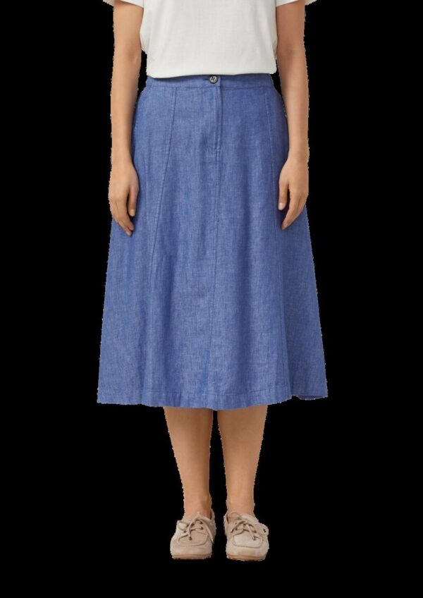 A-Linien-Rock aus Leinenmix mit Elastikbund