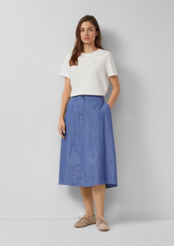 A-Linien-Rock aus Leinenmix mit Elastikbund