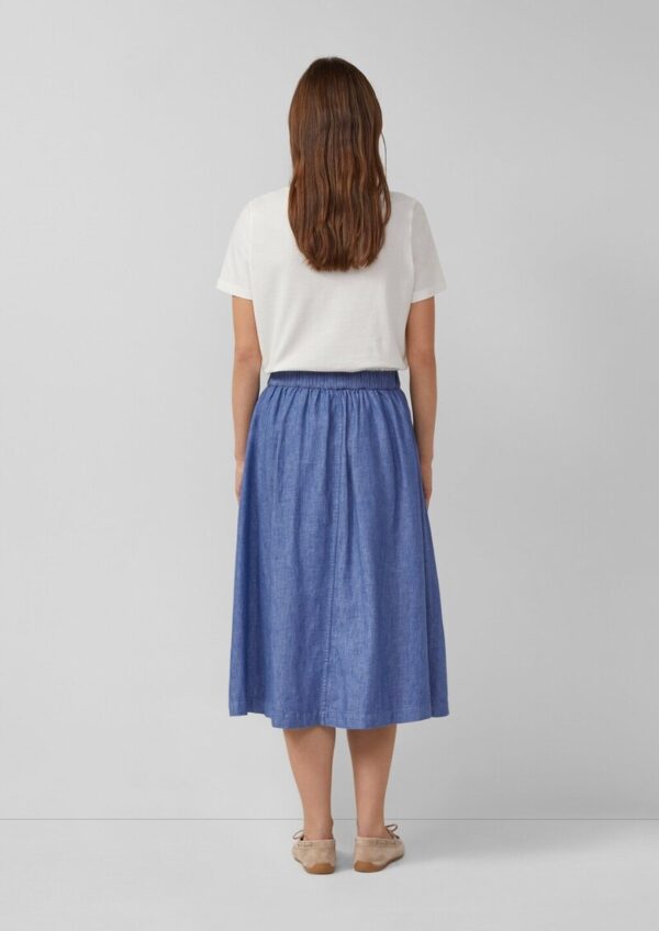 A-Linien-Rock aus Leinenmix mit Elastikbund