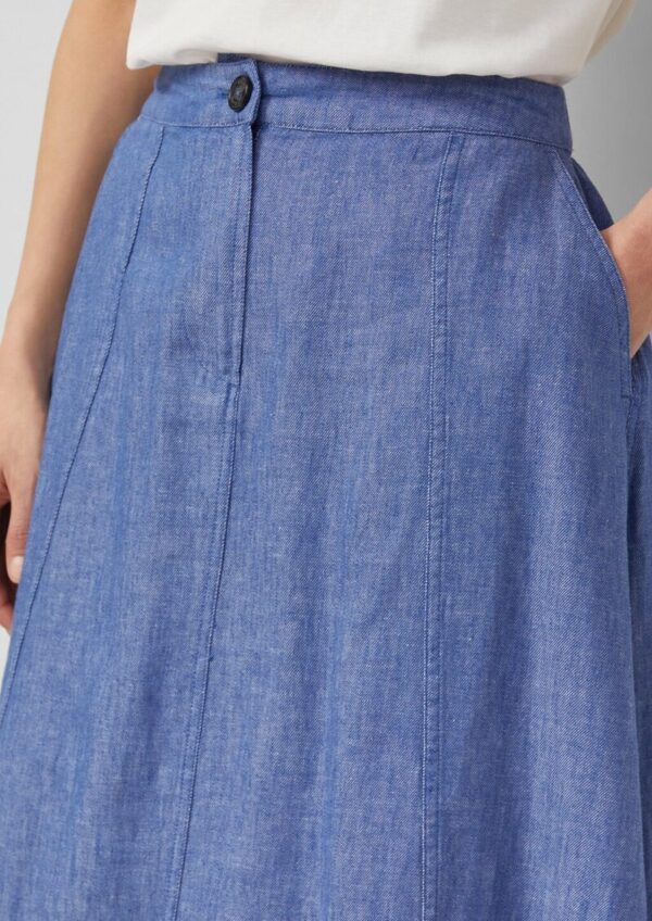 A-Linien-Rock aus Leinenmix mit Elastikbund