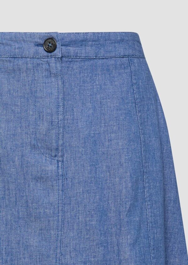 A-Linien-Rock aus Leinenmix mit Elastikbund