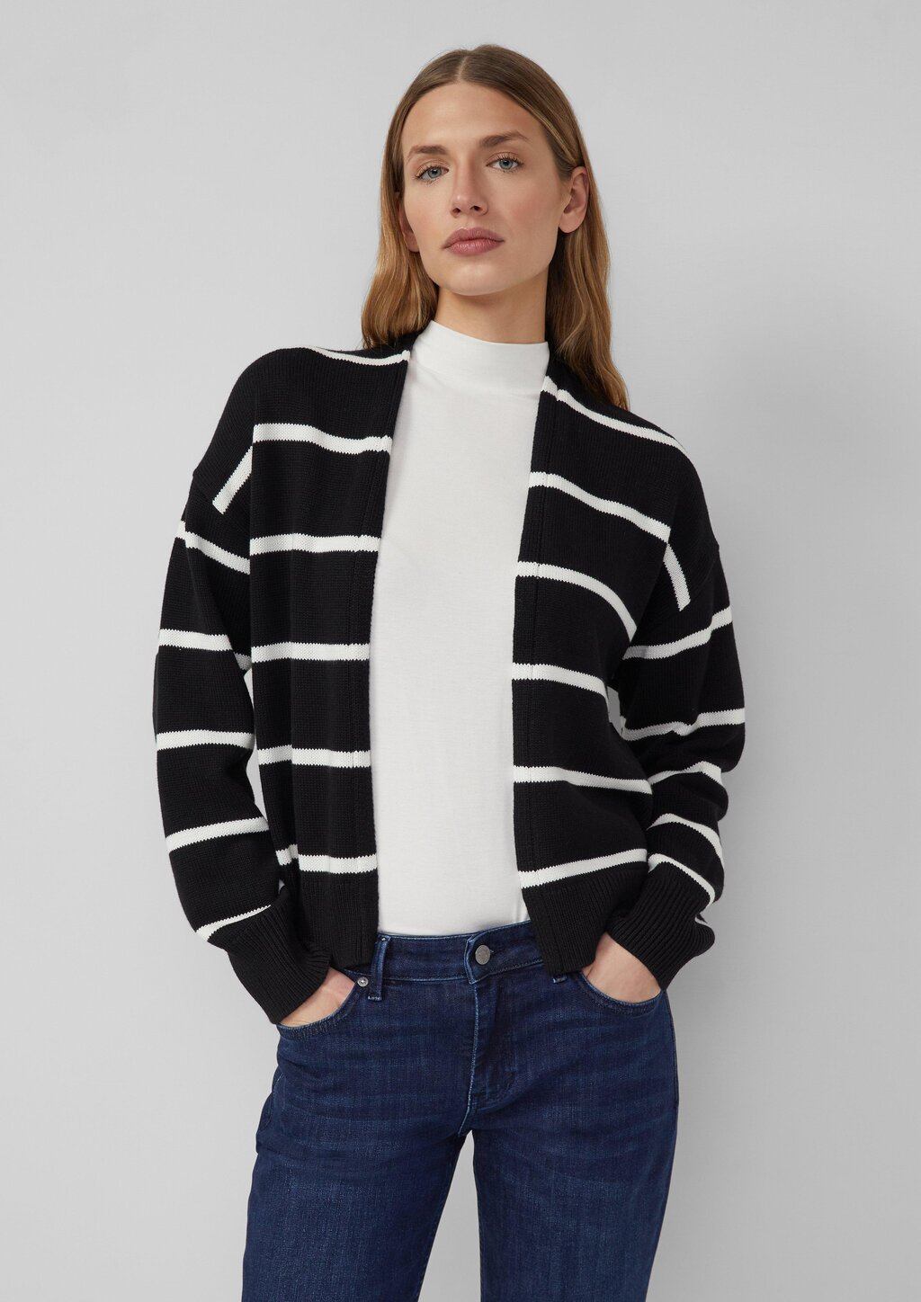 Gestreifter Cardigan aus Baumwollmix
