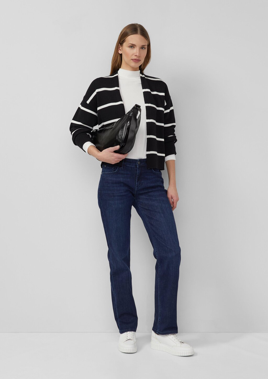 Gestreifter Cardigan aus Baumwollmix