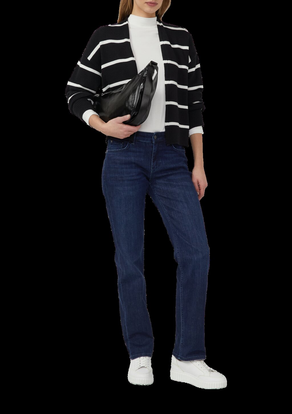 Gestreifter Cardigan aus Baumwollmix