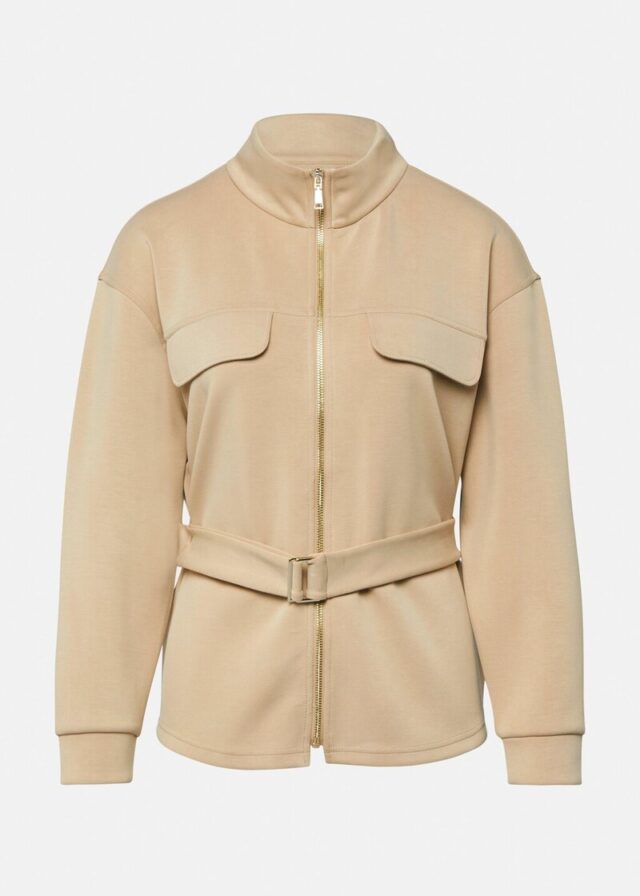 Sweatjacke mit abnehmbarem Taillengürtel