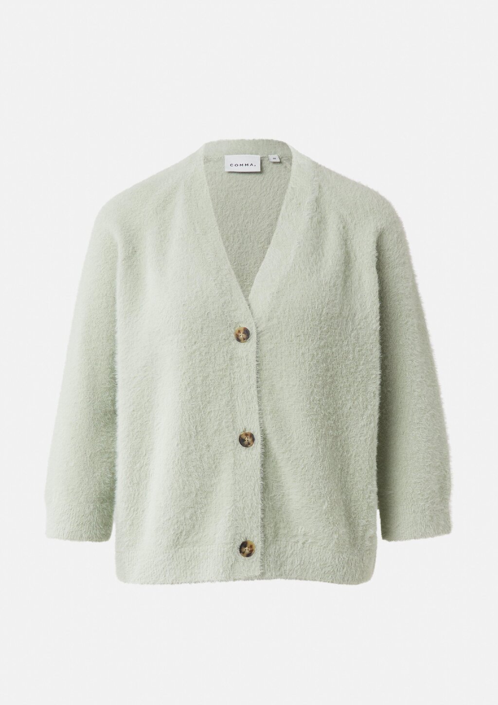 Flauschiger Strickcardigan mit 3/4-Ärmeln