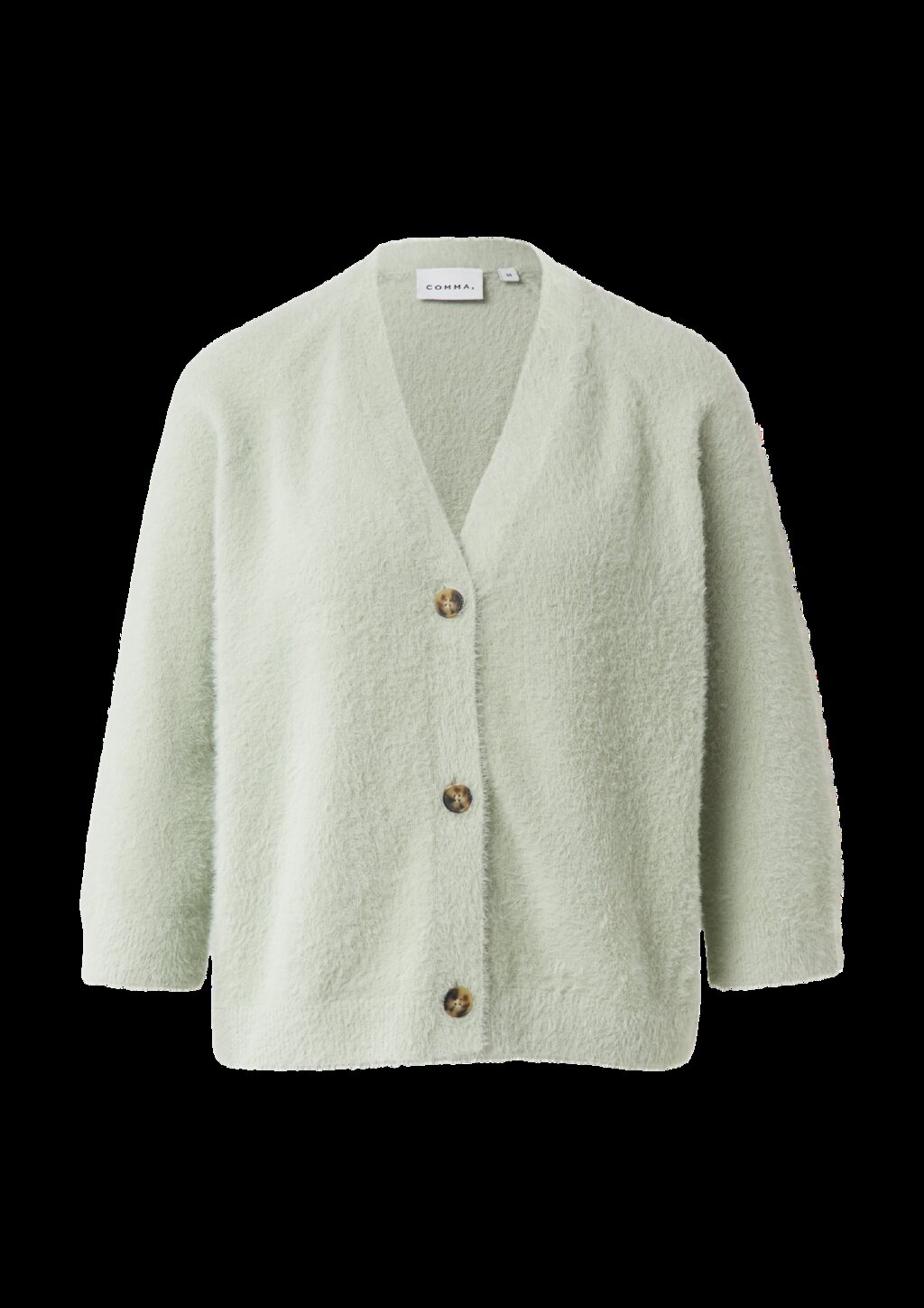 Flauschiger Strickcardigan mit 3/4-Ärmeln