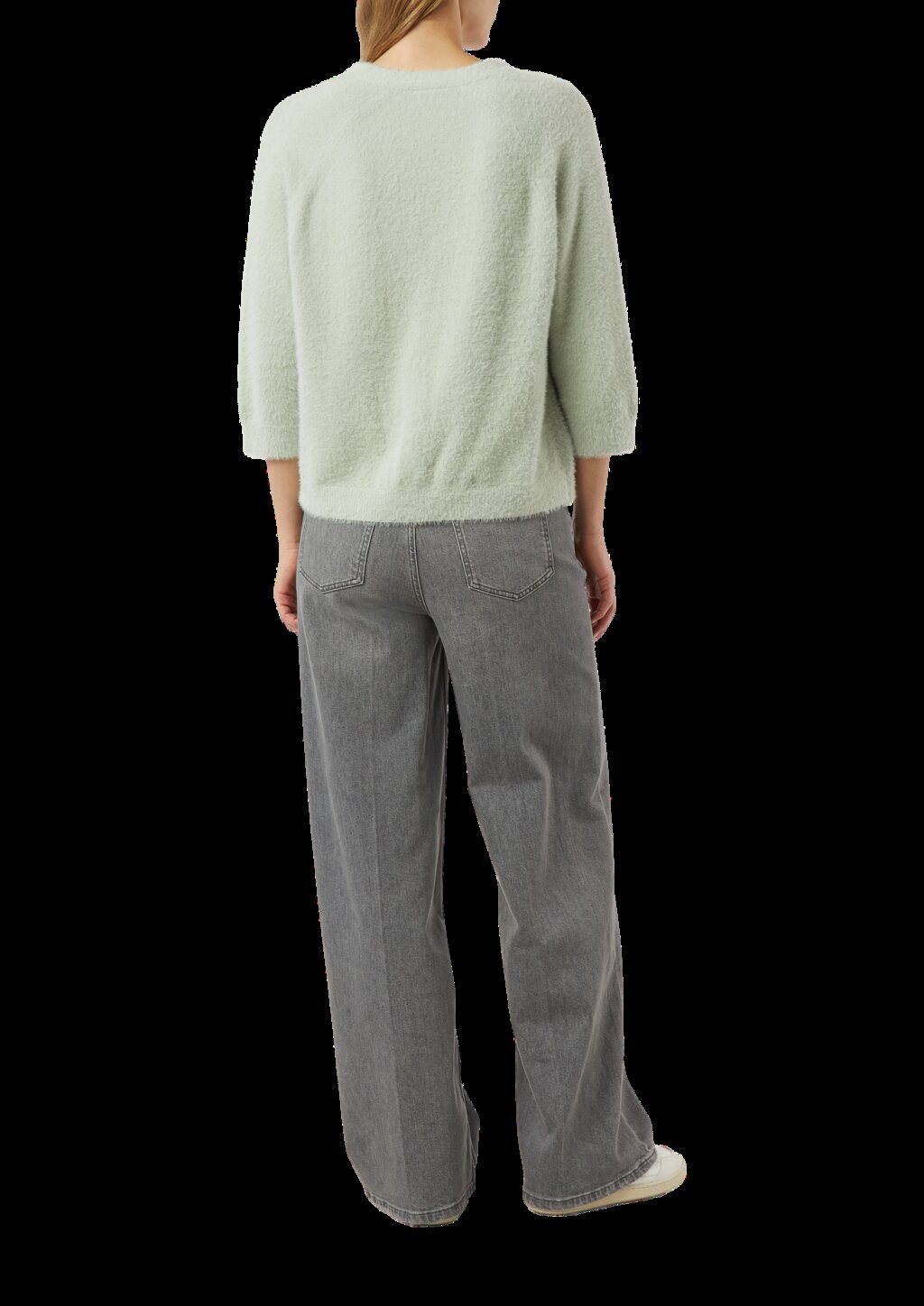 Flauschiger Strickcardigan mit 3/4-Ärmeln