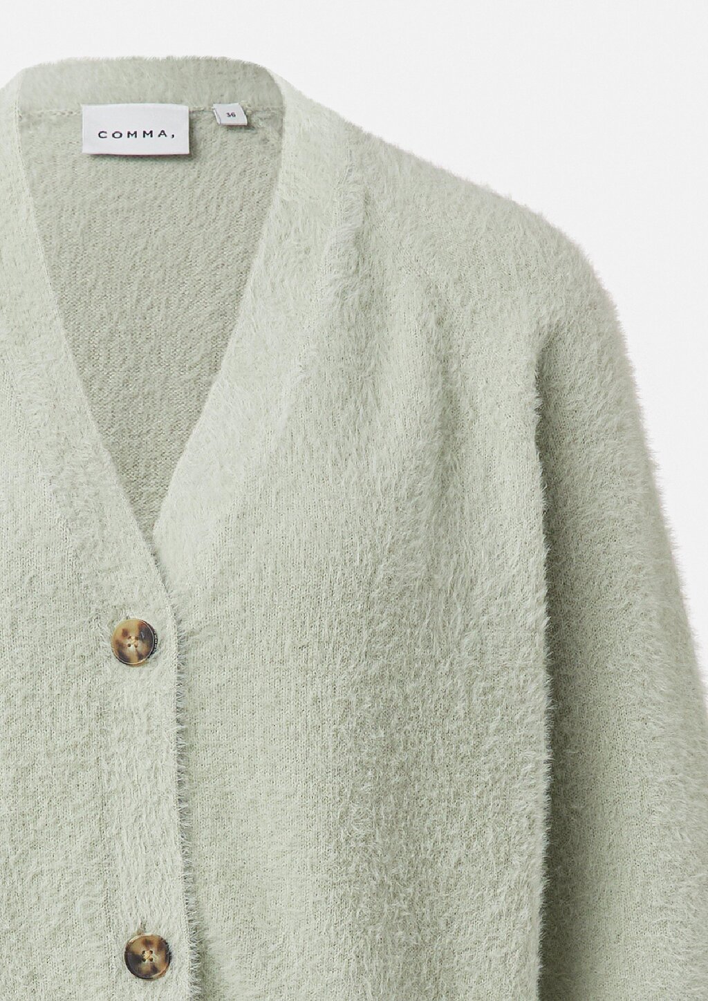 Flauschiger Strickcardigan mit 3/4-Ärmeln