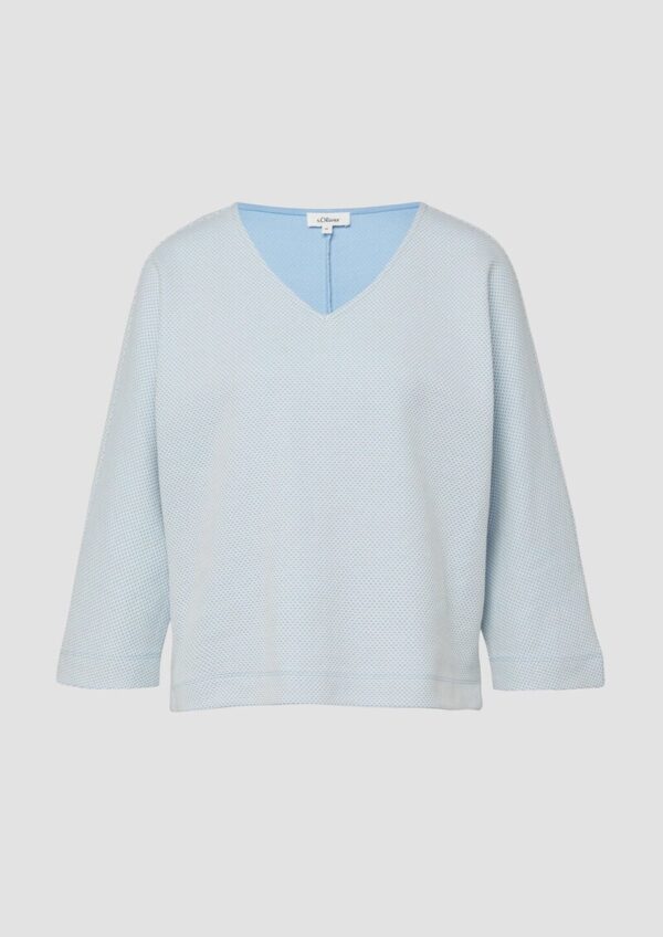 Strukturiertes Sweatshirt mit Fledermausärmeln