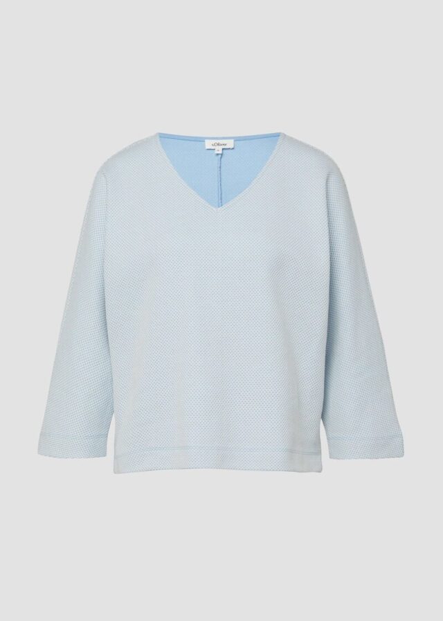 Strukturiertes Sweatshirt mit Fledermausärmeln