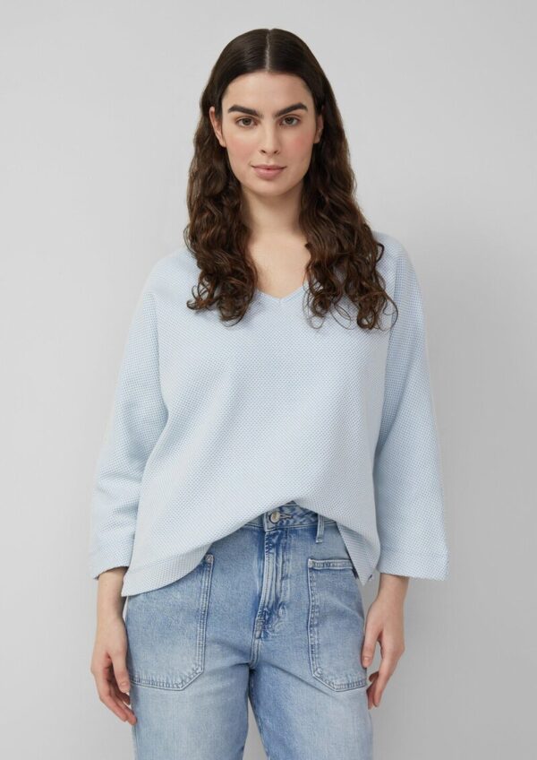 Strukturiertes Sweatshirt mit Fledermausärmeln