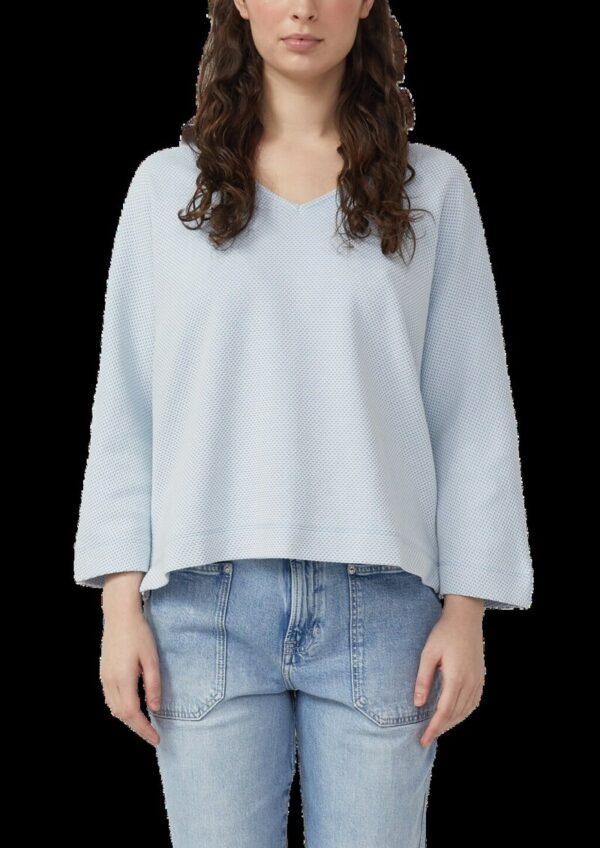 Strukturiertes Sweatshirt mit Fledermausärmeln