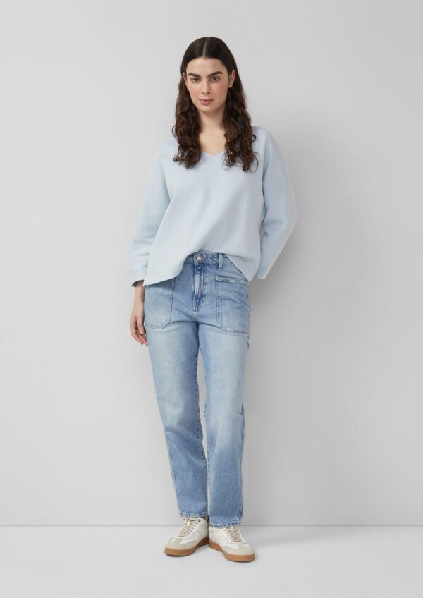 Strukturiertes Sweatshirt mit Fledermausärmeln