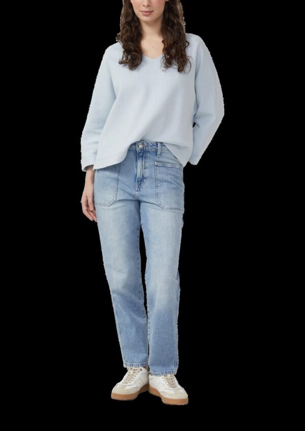 Strukturiertes Sweatshirt mit Fledermausärmeln