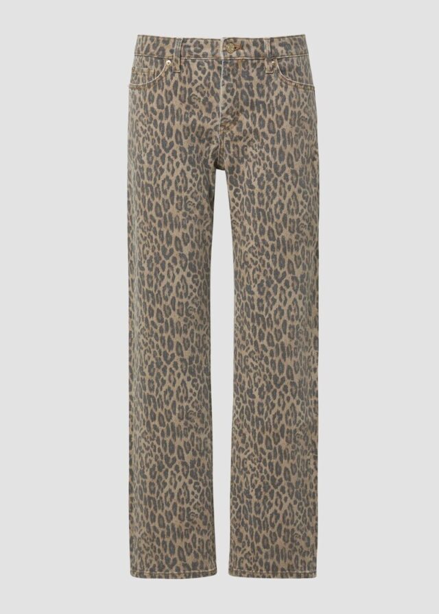Karolin: Regular Fit / Mid Rise / Straight Leg mit Leo-Print