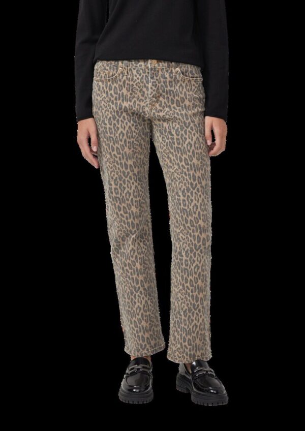 Karolin: Regular Fit / Mid Rise / Straight Leg mit Leo-Print