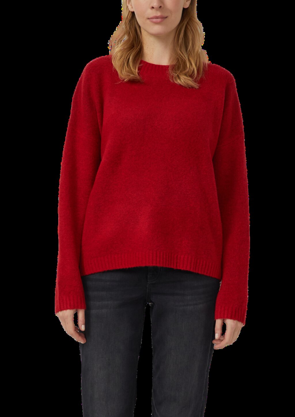 Strickpullover mit Wollanteil und Bündchen