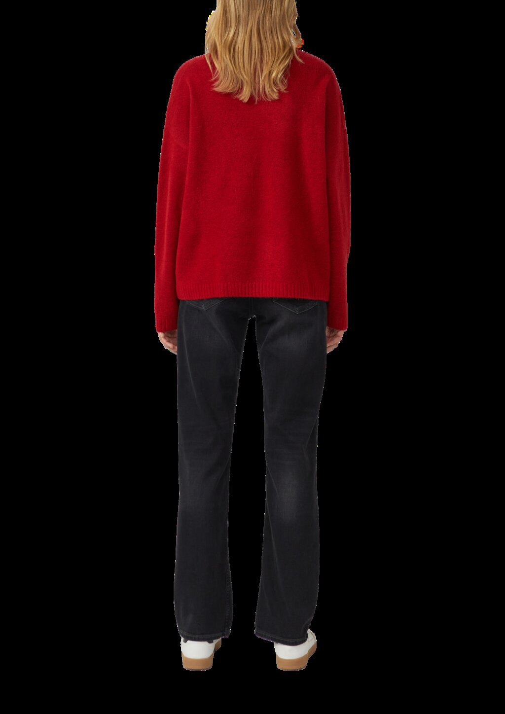 Strickpullover mit Wollanteil und Bündchen