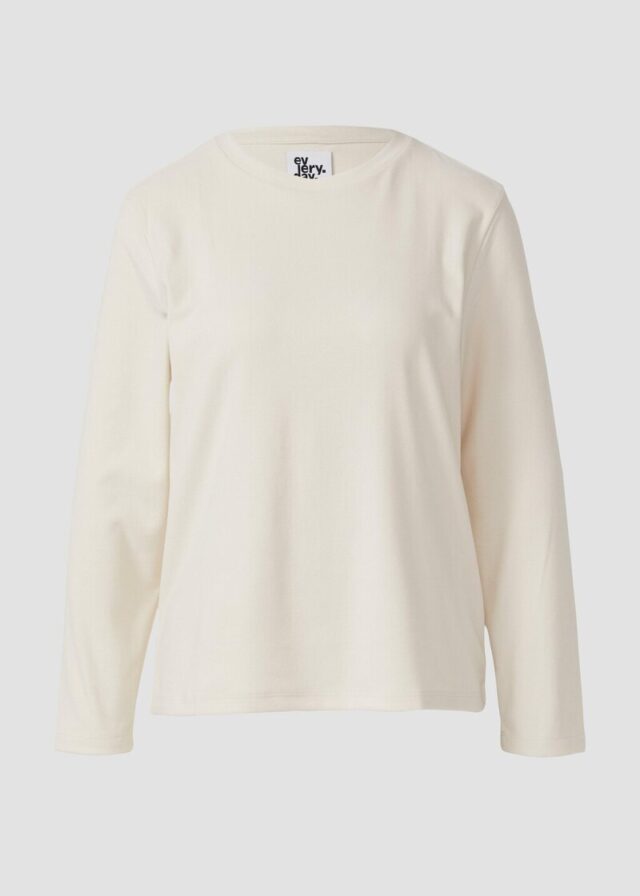 Shirt aus Fleece mit Rundhalsausschnitt