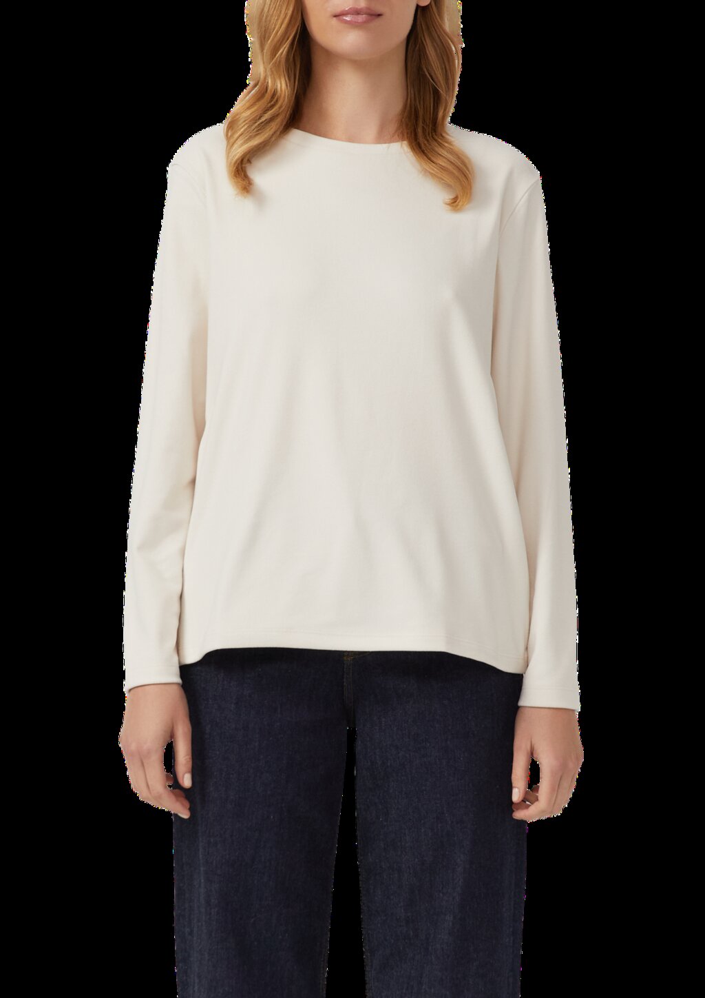 Shirt aus Fleece mit Rundhalsausschnitt