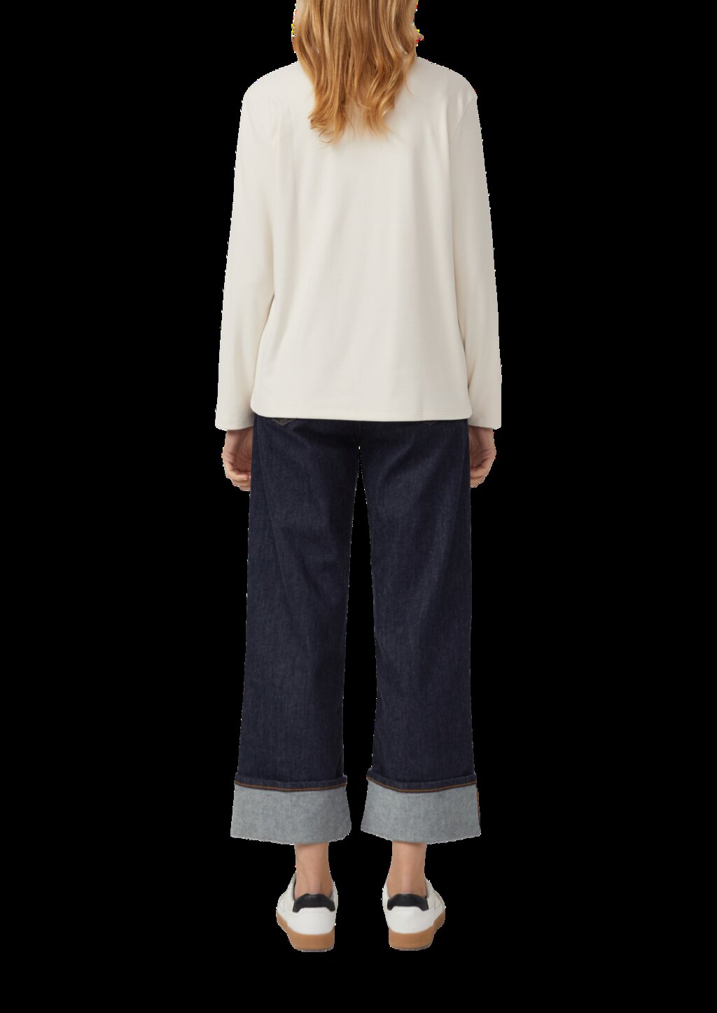 Shirt aus Fleece mit Rundhalsausschnitt