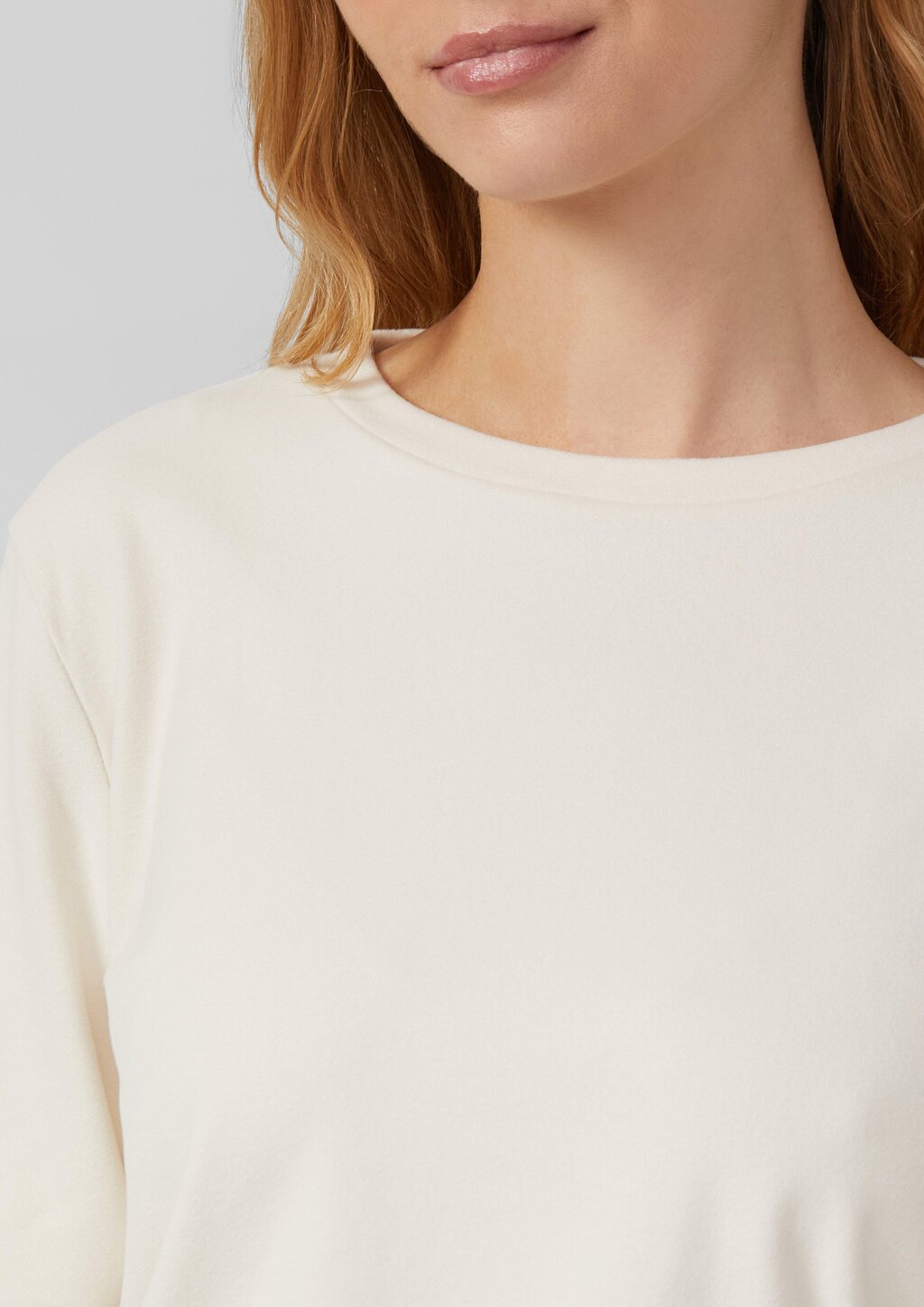 Shirt aus Fleece mit Rundhalsausschnitt