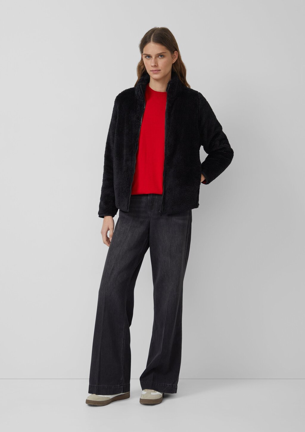 Teddy-Jacke mit Eingrifftaschen