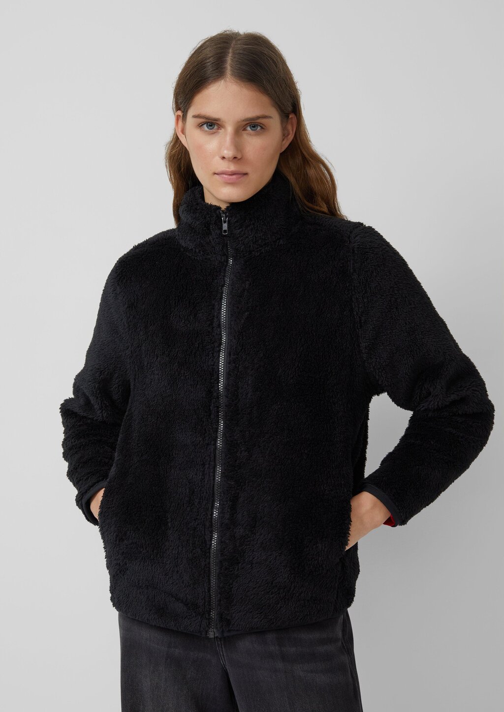 Teddy-Jacke mit Eingrifftaschen