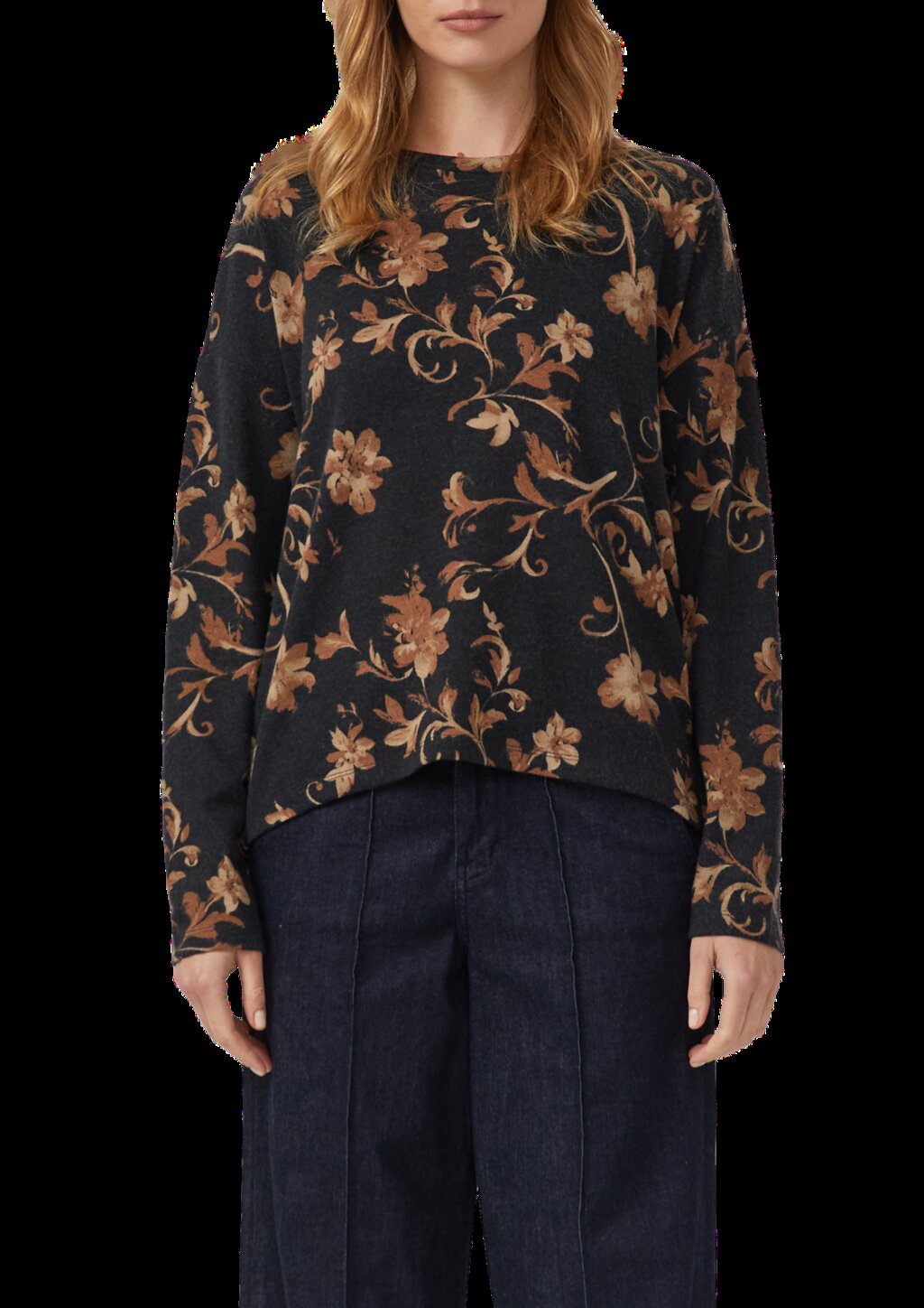 Leichter Pullover mit floralem All-over-Print