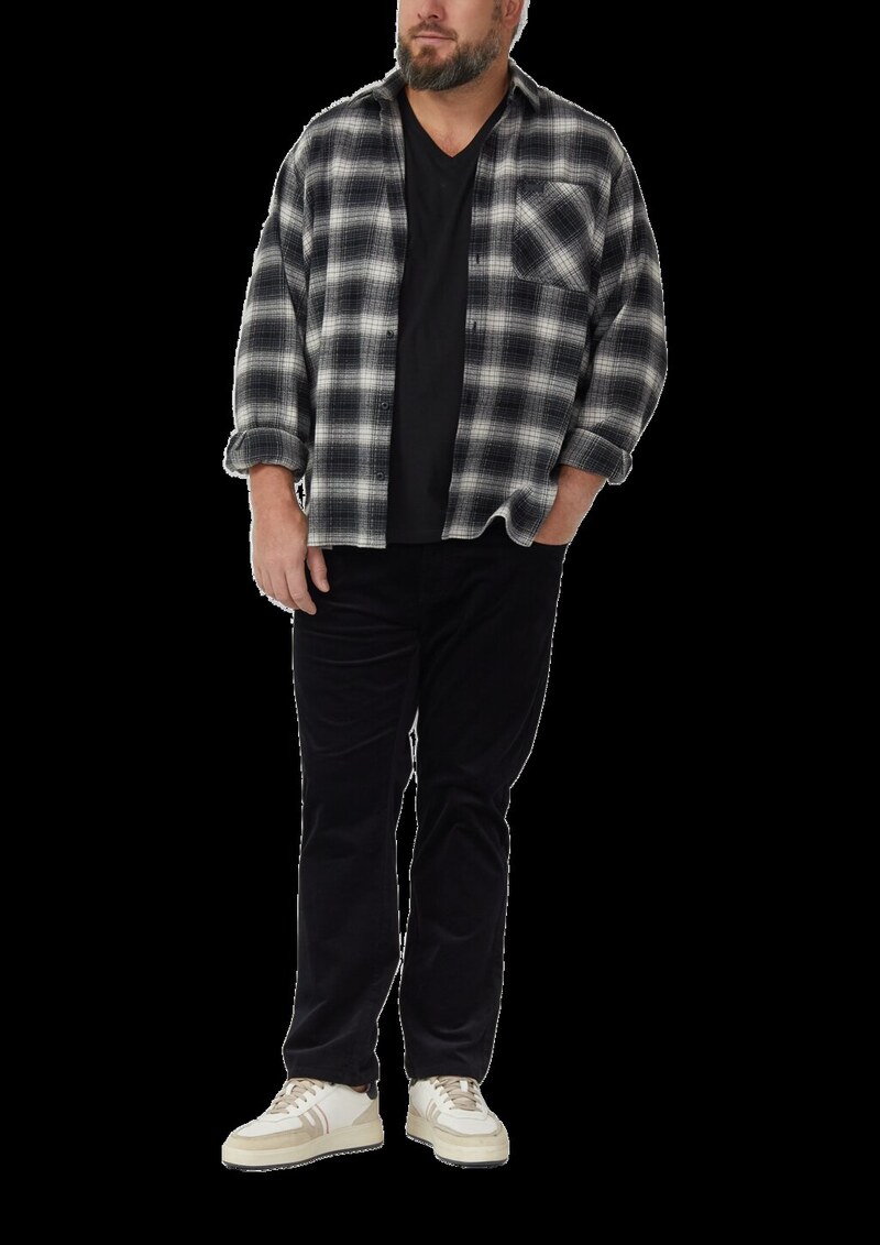 Baumwoll-T-Shirt mit V-Ausschnitt und Logoprint